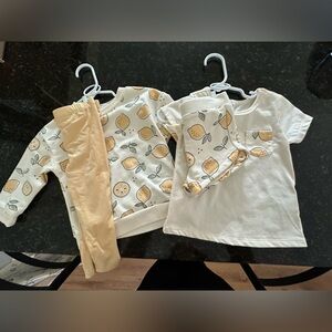 Toddler girl four piece lemon set